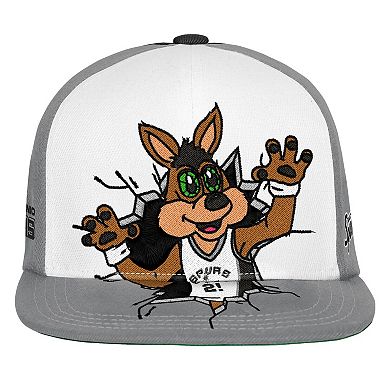 Youth Mitchell & Ness Gray San Antonio Spurs Mascot Snapback Hat