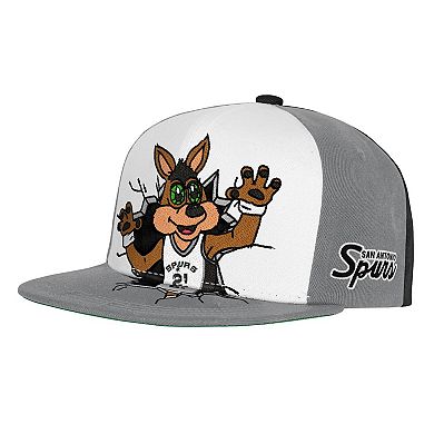 Youth Mitchell & Ness Gray San Antonio Spurs Mascot Snapback Hat