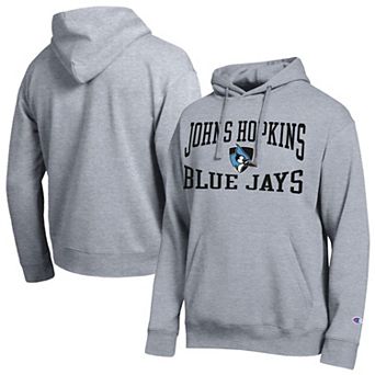 Men's Champion Heather Gray Johns Hopkins Blue Jays Team Hoodie
