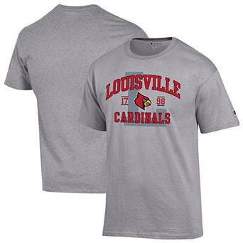 Men's Champion Heather Gray Louisville Cardinals Varsity T-Shirt