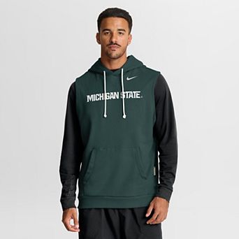 Men's Nike Green Michigan State Spartans 2026 Sideline Sleeveless Dri-FIT Hoodie