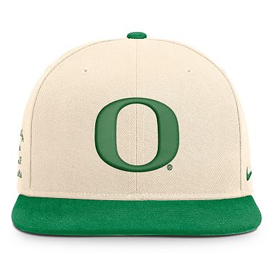 Unisex Nike Natural/Green Oregon Ducks Campus Prep Snapback Hat