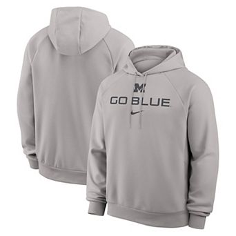Men's Nike Gray Michigan Wolverines Premium Performance Raglan Dri-FIT Hoodie