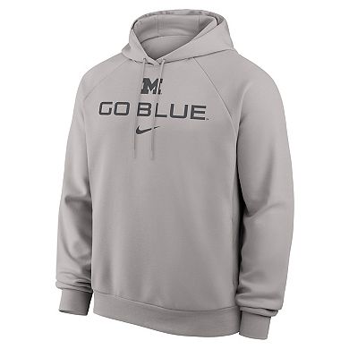 Men's Nike Gray Michigan Wolverines Premium Performance Raglan Dri-FIT Hoodie