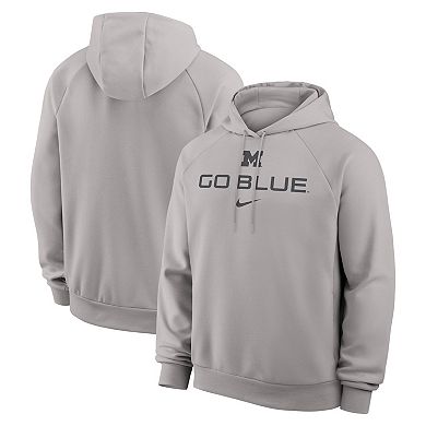 Men's Nike Gray Michigan Wolverines Premium Performance Raglan Dri-FIT Hoodie