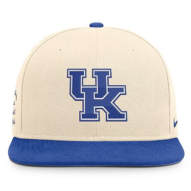 Unisex Nike Natural/Royal Kentucky Wildcats Campus Prep Snapback Hat