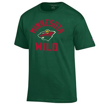 Men's Champion Green Minnesota Wild Primary Logo Jersey T-Shirt