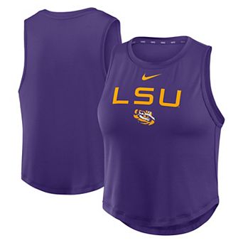 Women's Nike Purple LSU Tigers One Dri-FIT Cropped Tank Top