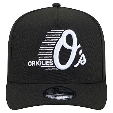Men's New Era Black Baltimore Orioles Motion A-Frame 9FIFTY Snapback Hat