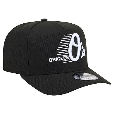 Men's New Era Black Baltimore Orioles Motion A-Frame 9FIFTY Snapback Hat