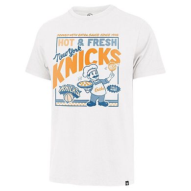 Men's Profile White New York Knicks Big & Tall Pizza T-Shirt