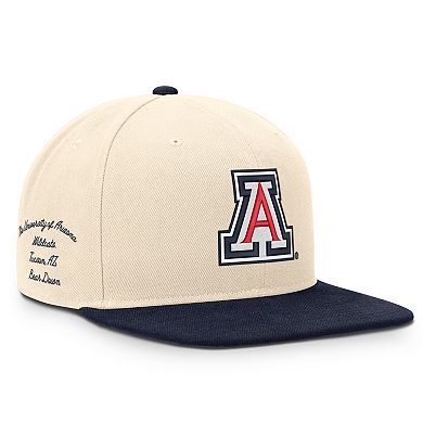 Unisex Nike Natural/Navy Arizona Wildcats Campus Prep Snapback Hat