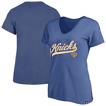 Women's Profile Blue New York Knicks Plus Size Sweep V-Neck T-Shirt