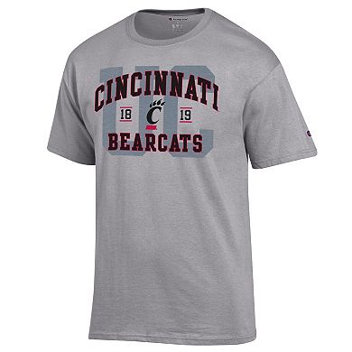Men's Champion Heather Gray Cincinnati Bearcats Varsity T-Shirt