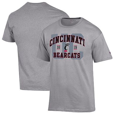 Men's Champion Heather Gray Cincinnati Bearcats Varsity T-Shirt