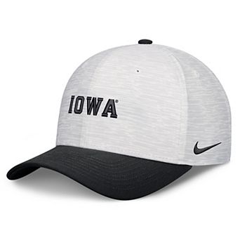 Unisex Nike White/Black Iowa Hawkeyes Primetime Rise Adjustable Hat
