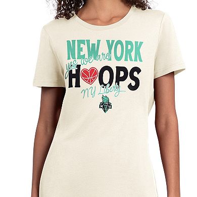 Women's Starter Oatmeal New York Liberty Endzone T-Shirt