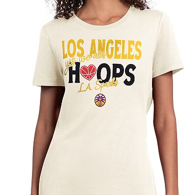 Women's Starter Oatmeal Los Angeles Sparks Endzone T-Shirt