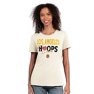 Women's Starter Oatmeal Los Angeles Sparks Endzone T-Shirt