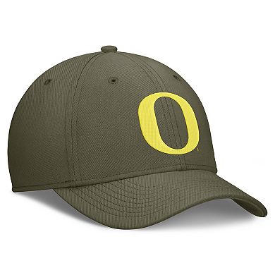 Men's Nike Olive Oregon Ducks Primetime Swooshflex Dri-FIT Hat