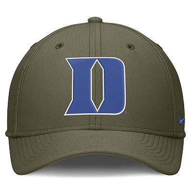 Men's Nike Olive Duke Blue Devils Primetime Swooshflex Dri-FIT Hat