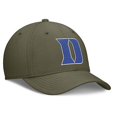 Men's Nike Olive Duke Blue Devils Primetime Swooshflex Dri-FIT Hat