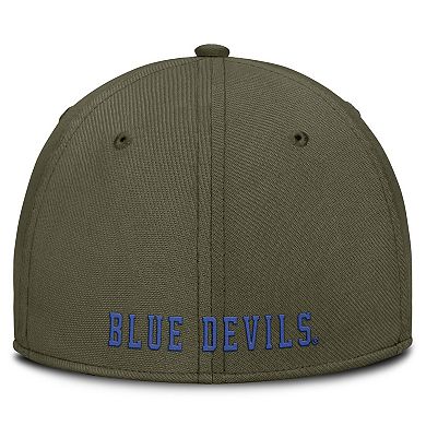 Men's Nike Olive Duke Blue Devils Primetime Swooshflex Dri-FIT Hat