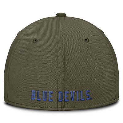 Men's Nike Olive Duke Blue Devils Primetime Swooshflex Dri-FIT Hat