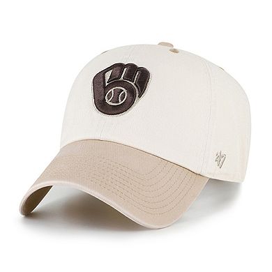 Men's '47 Natural/Tan Milwaukee Brewers Neutral Terrain Clean Up Adjustable Hat