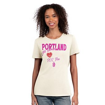 Women's Starter Oatmeal Portland Fire Endzone T-Shirt