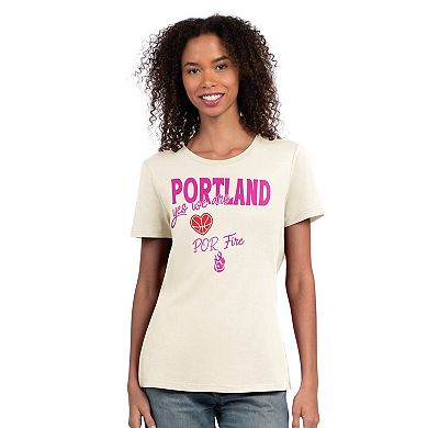 Women's Starter Oatmeal Portland Fire Endzone T-Shirt