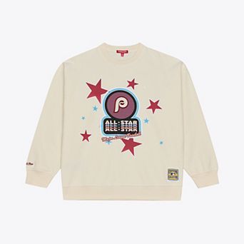 Women's Mitchell & Ness Cream Philadelphia Phillies 1976 MLB All-Star Game Crewneck Sweatshirt