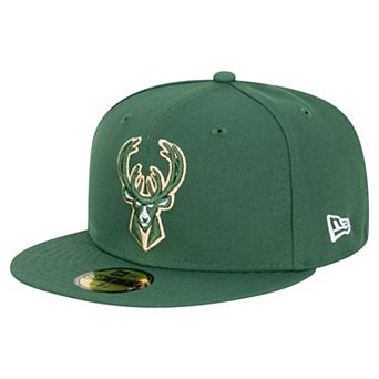 Men's New Era Hunter Green Milwaukee Bucks Team 59FIFTY Fitted Hat