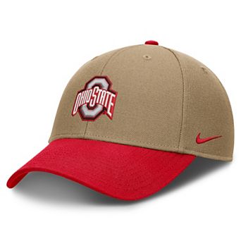 Unisex Nike Beige/Scarlet Ohio State Buckeyes Primetime Rise Dri-FIT Adjustable Hat