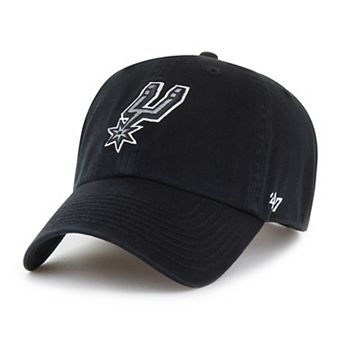 Men's '47 Black San Antonio Spurs Primary Logo Clean Up Adjustable Hat