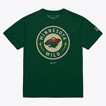 Men's Mitchell & Ness Dark Green Minnesota Wild Core Current Logo T-Shirt
