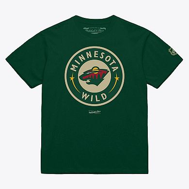 Men's Mitchell & Ness Dark Green Minnesota Wild Core Current Logo T-Shirt