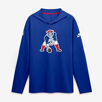 Men's Nike Royal New England Patriots Sideline Dri-FIT Long Sleeve Hooded T-Shirt