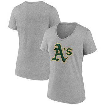 Women's Logo Athletic Gray Athletics Official Logo Athletic V-Neck T-Shirt
