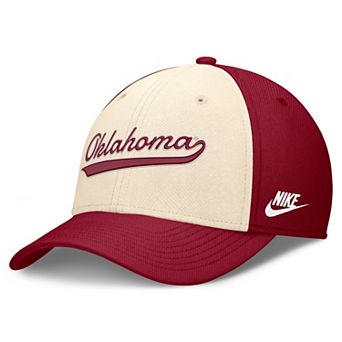 Men's Nike Natural/Crimson Oklahoma Sooners Legacy Swooshflex Dri-FIT Hat