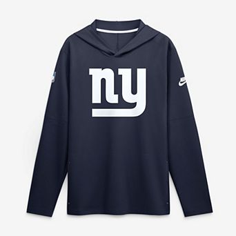Men's Nike Navy New York Giants Sideline Dri-FIT Long Sleeve Hooded T-Shirt