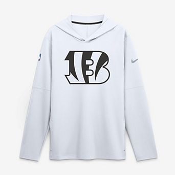 Men's Nike White Cincinnati Bengals Sideline Dri-FIT Long Sleeve Hooded T-Shirt