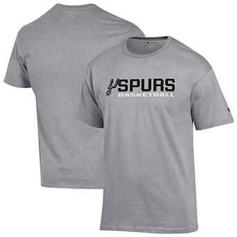Men's Champion Gray San Antonio Spurs Basketball Jersey Cotton T-Shirt