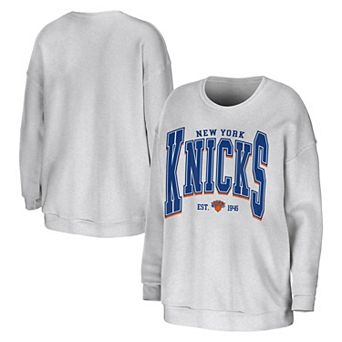 Women's WEAR by Erin Andrews Gray New York Knicks Oversized Crew Sweatshirt