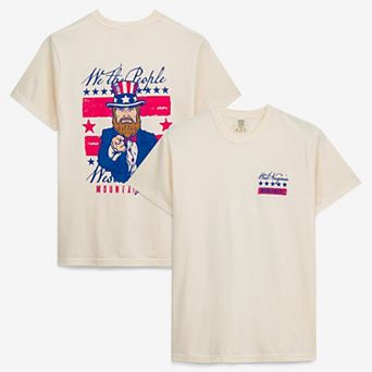 Men's Cream West Virginia Mountaineers Uncle Sam Mascot T-Shirt