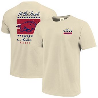 Men's Cream Arkansas Razorbacks Uncle Sam Mascot T-Shirt