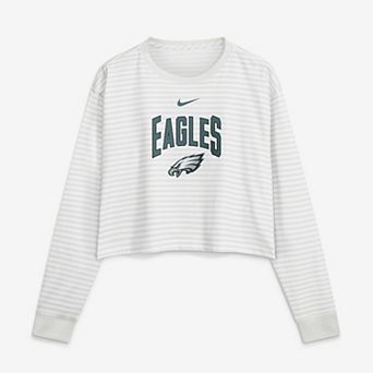 Women's Nike White Philadelphia Eagles Loose Fit Crop Top