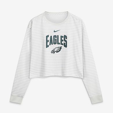 Women's Nike White Philadelphia Eagles Loose Fit Crop Top