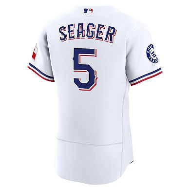 Men's Nike Corey Seager White Texas Rangers Home Authentic Sponsor Patch Jersey