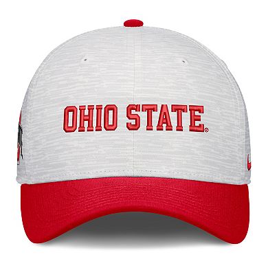 Unisex Nike White/Scarlet Ohio State Buckeyes Primetime Rise Adjustable Hat